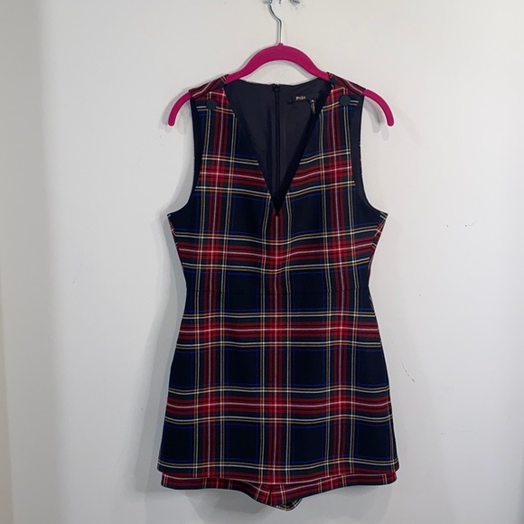Maje Iris tartan plaid jumpsuit romper dress 38/6 - Picture 4 of 6